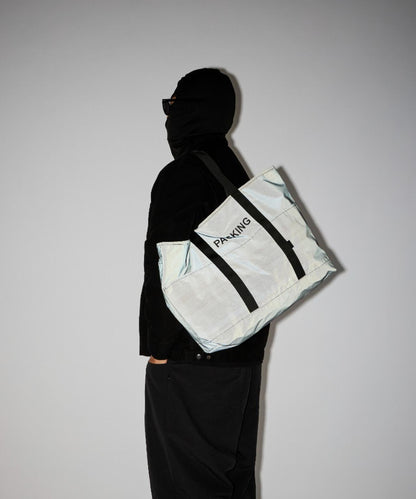 PACKING BLACK REFLECTIVE TOTE 黑色反光托特包