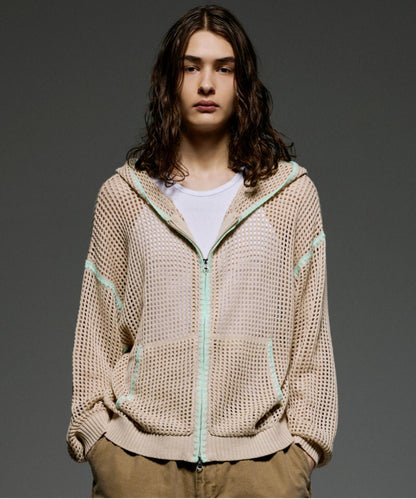 手工縫線網眼連帽衛衣 HAND - STITCH MESH HOODIE