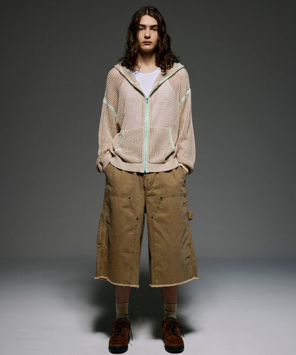 手工縫線網眼連帽衛衣 HAND - STITCH MESH HOODIE