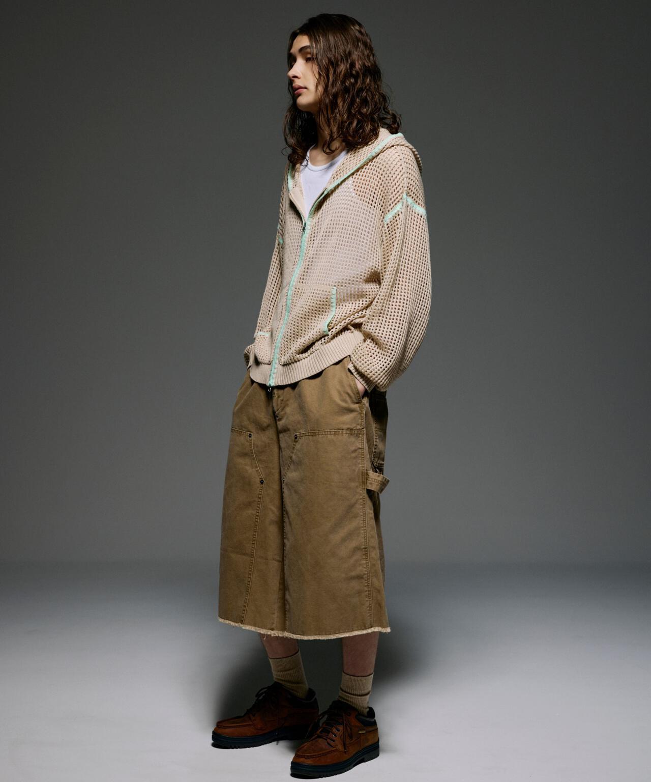 手工縫線網眼連帽衛衣 HAND - STITCH MESH HOODIE