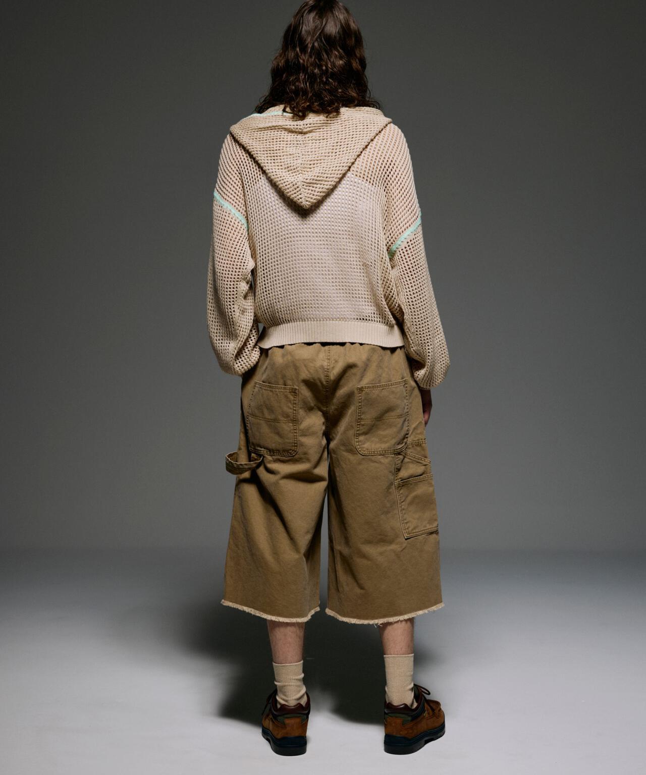 手工縫線網眼連帽衛衣 HAND - STITCH MESH HOODIE