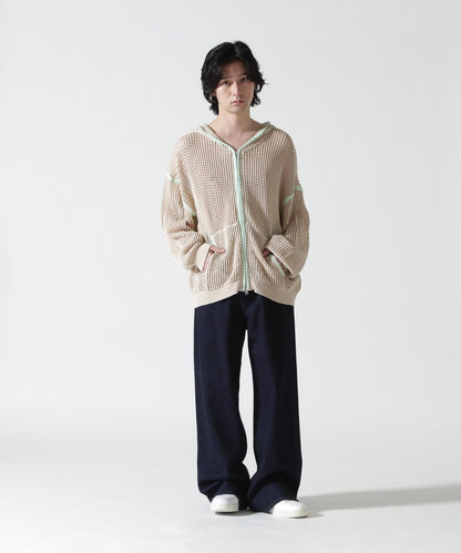 手工縫線網眼連帽衛衣 HAND - STITCH MESH HOODIE