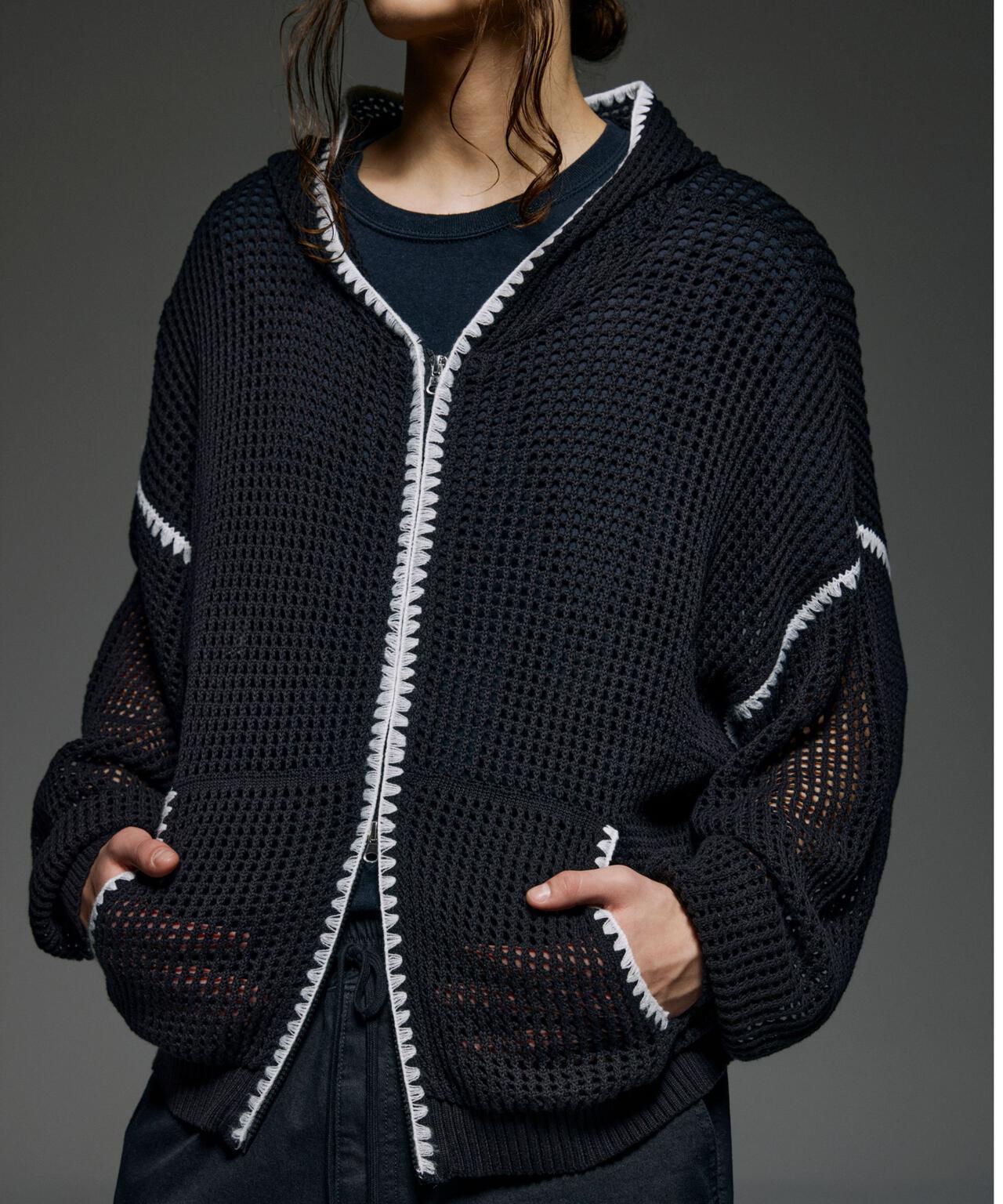 手工縫線網眼連帽衛衣 HAND - STITCH MESH HOODIE