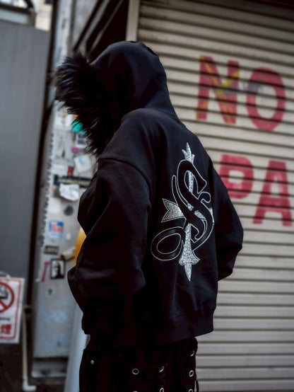 SUPPLIER サプライヤー LHP EXCLUSIVE 人造毛短款交叉拉鍊連帽外套
