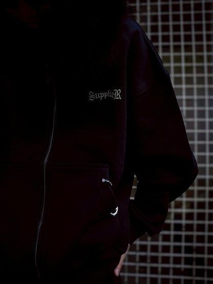 SUPPLIER サプライヤー LHP EXCLUSIVE 人造毛短款交叉拉鍊連帽外套
