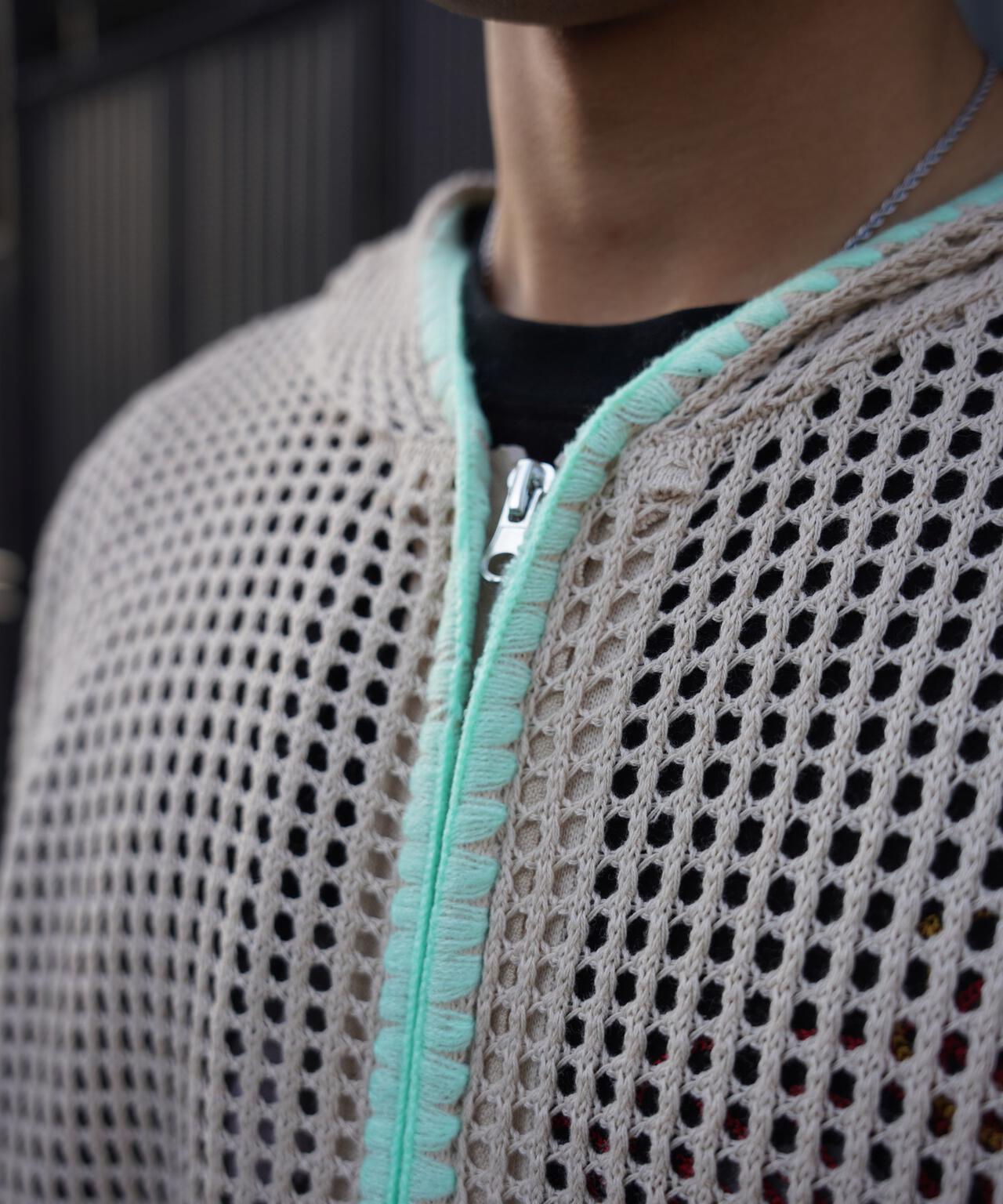 手工縫線網眼連帽衛衣 HAND - STITCH MESH HOODIE