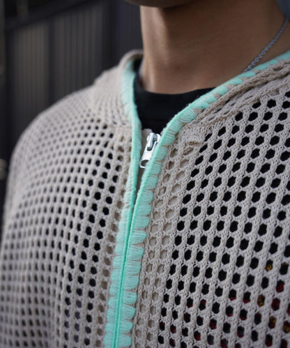 手工縫線網眼連帽衛衣 HAND - STITCH MESH HOODIE