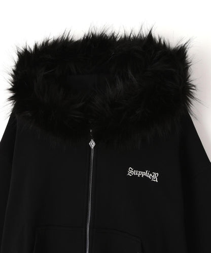 SUPPLIER サプライヤー LHP EXCLUSIVE 人造毛短款交叉拉鍊連帽外套