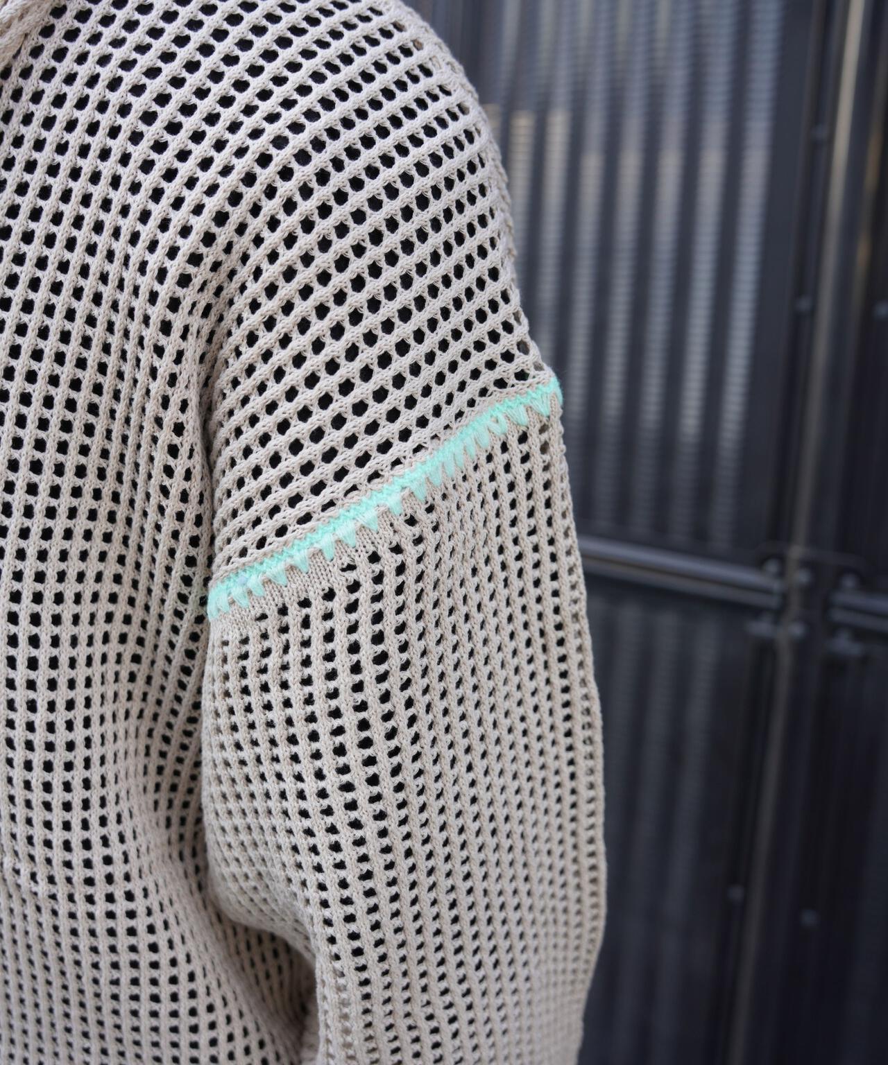 手工縫線網眼連帽衛衣 HAND - STITCH MESH HOODIE