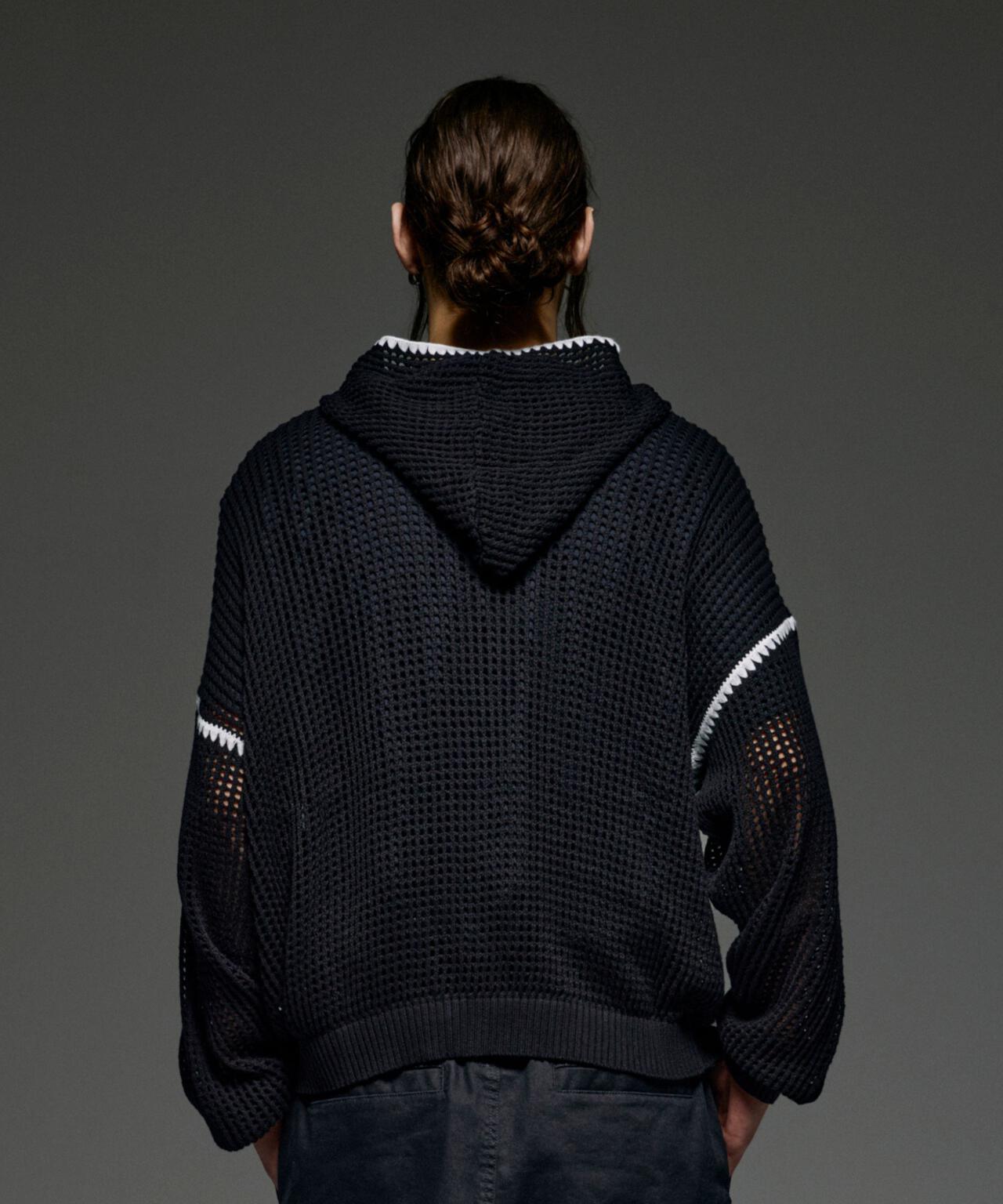 手工縫線網眼連帽衛衣 HAND - STITCH MESH HOODIE