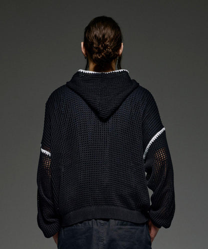 手工縫線網眼連帽衛衣 HAND - STITCH MESH HOODIE