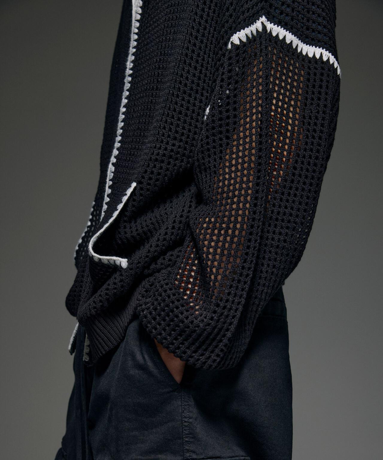 手工縫線網眼連帽衛衣 HAND - STITCH MESH HOODIE