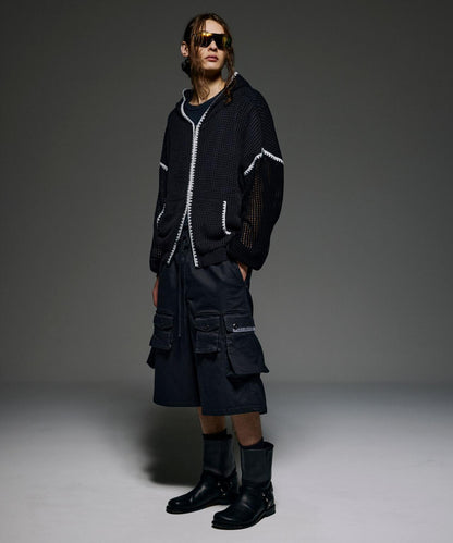 手工縫線網眼連帽衛衣 HAND - STITCH MESH HOODIE