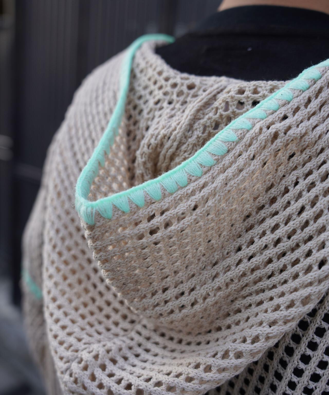 手工縫線網眼連帽衛衣 HAND - STITCH MESH HOODIE