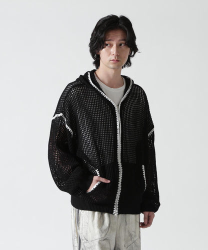 手工縫線網眼連帽衛衣 HAND - STITCH MESH HOODIE
