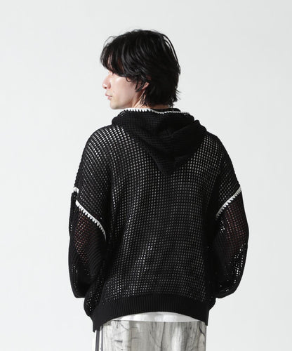 手工縫線網眼連帽衛衣 HAND - STITCH MESH HOODIE