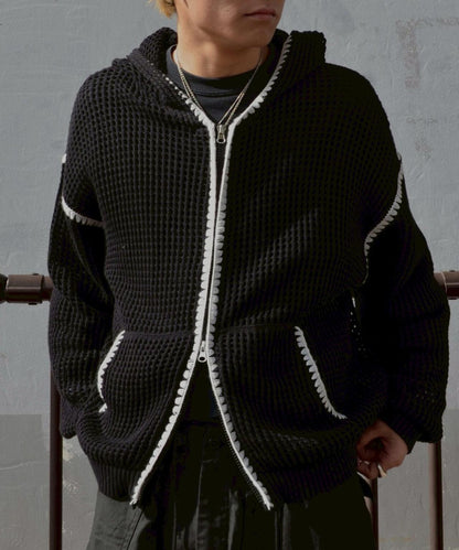 手工縫線網眼連帽衛衣 HAND - STITCH MESH HOODIE