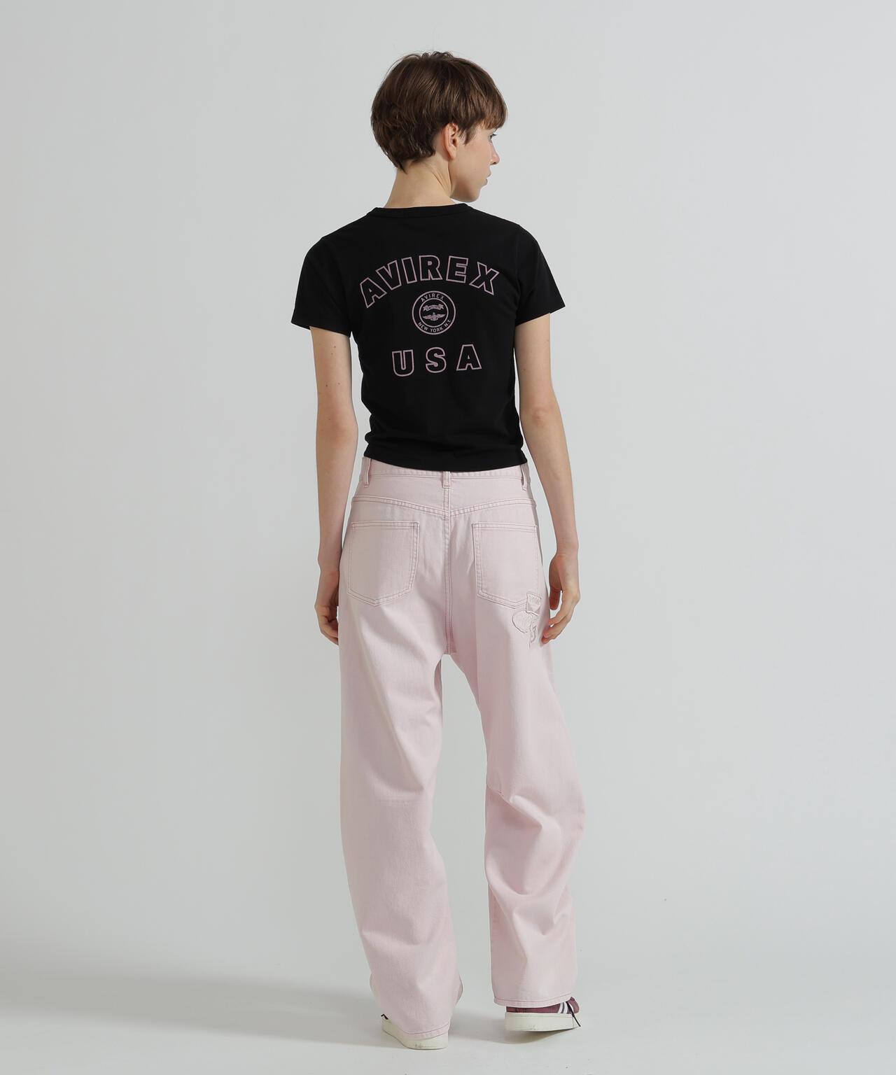 《WOMAN》 VARSITY LOGO 學院字母圖案 短款 T-SHIRT