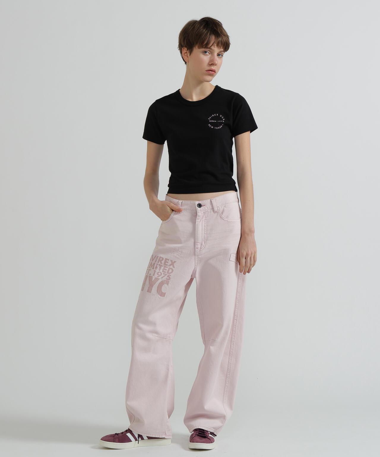《WOMAN》 VARSITY LOGO 學院字母圖案 短款 T-SHIRT