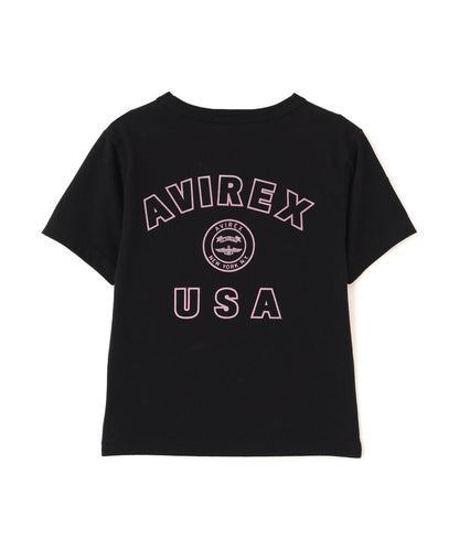 《WOMAN》 VARSITY LOGO 學院字母圖案 短款 T-SHIRT