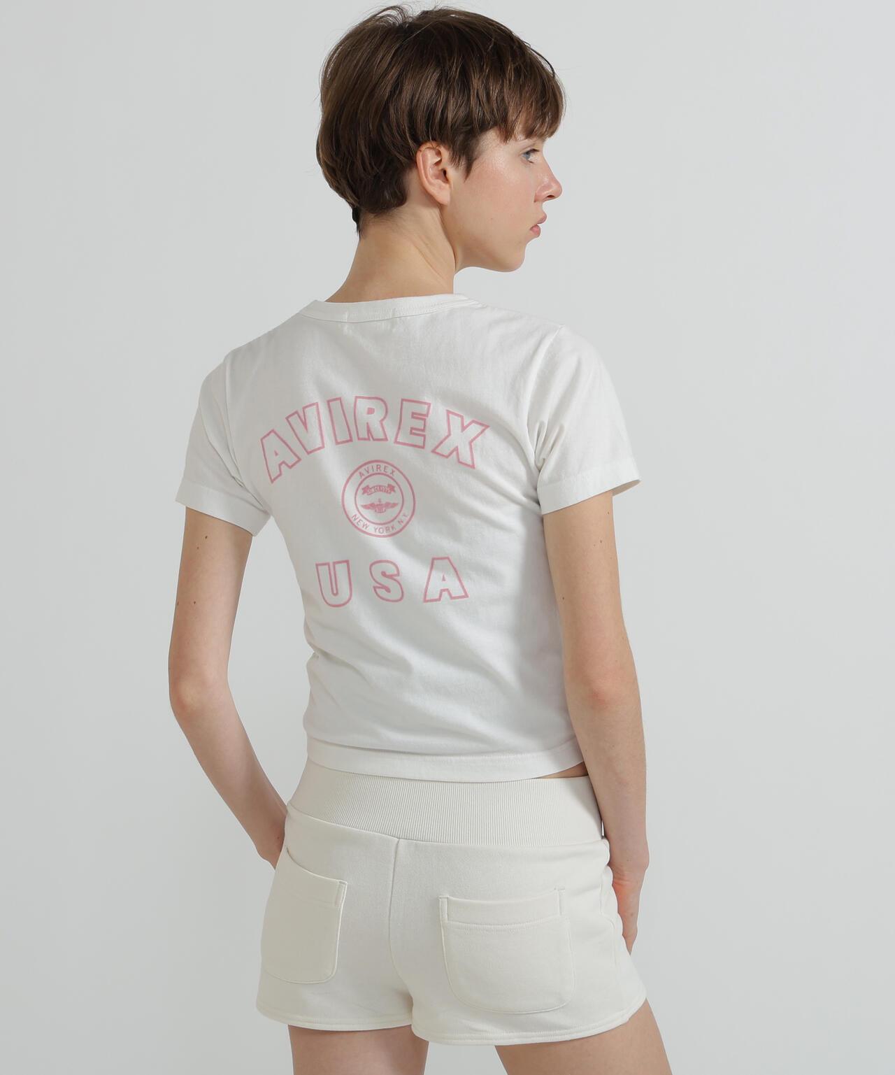 《WOMAN》 VARSITY LOGO 學院字母圖案 短款 T-SHIRT