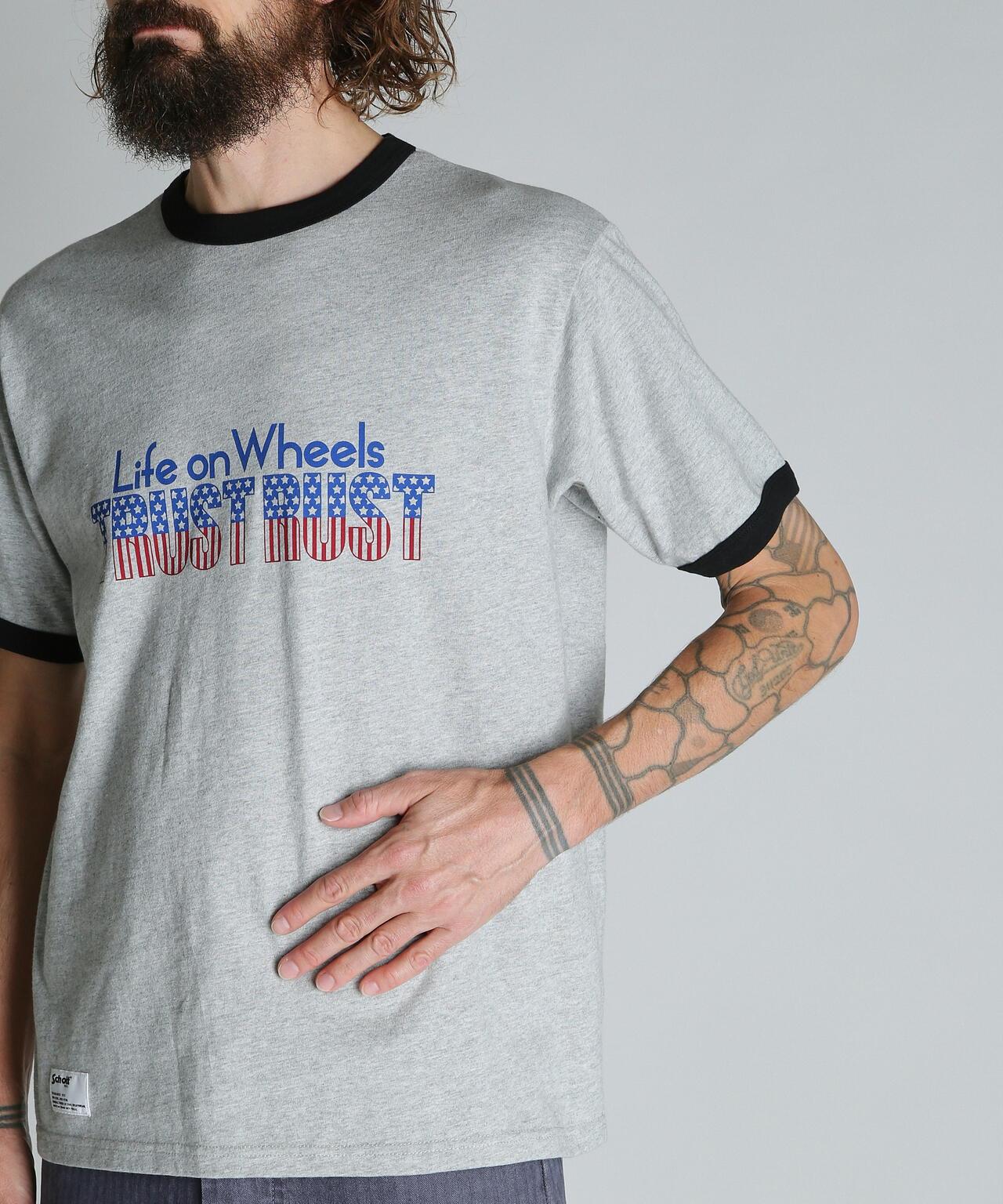 TRUST RUST RINGER T-SHIRT 撞色領T恤