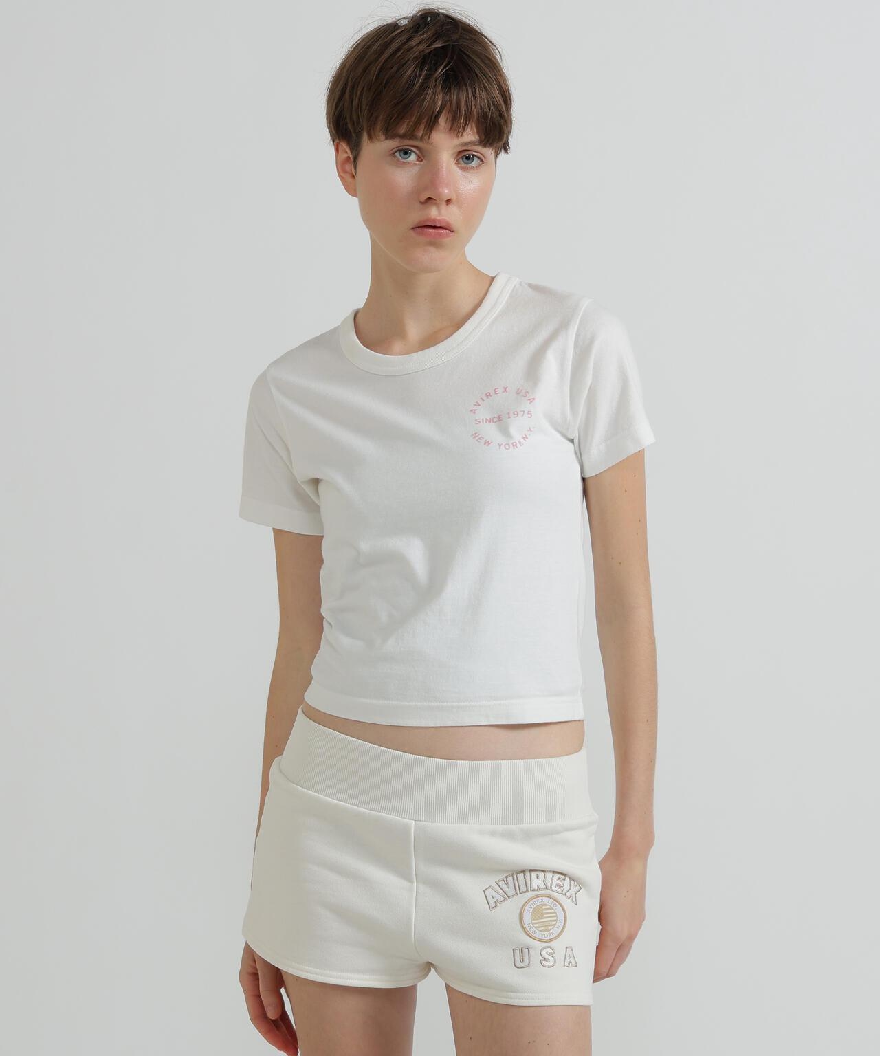 《WOMAN》 VARSITY LOGO 學院字母圖案 短款 T-SHIRT