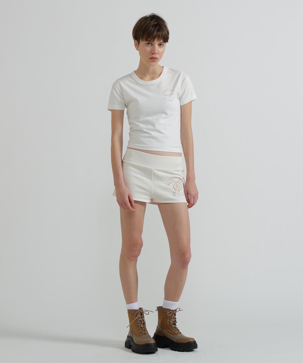 《WOMAN》 VARSITY LOGO 學院字母圖案 短款 T-SHIRT