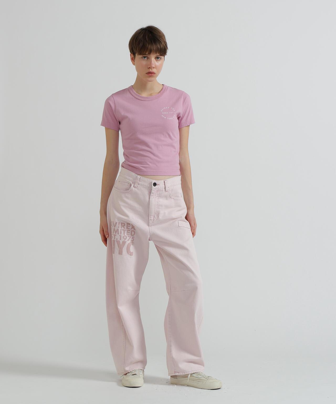 《WOMAN》 VARSITY LOGO 學院字母圖案 短款 T-SHIRT