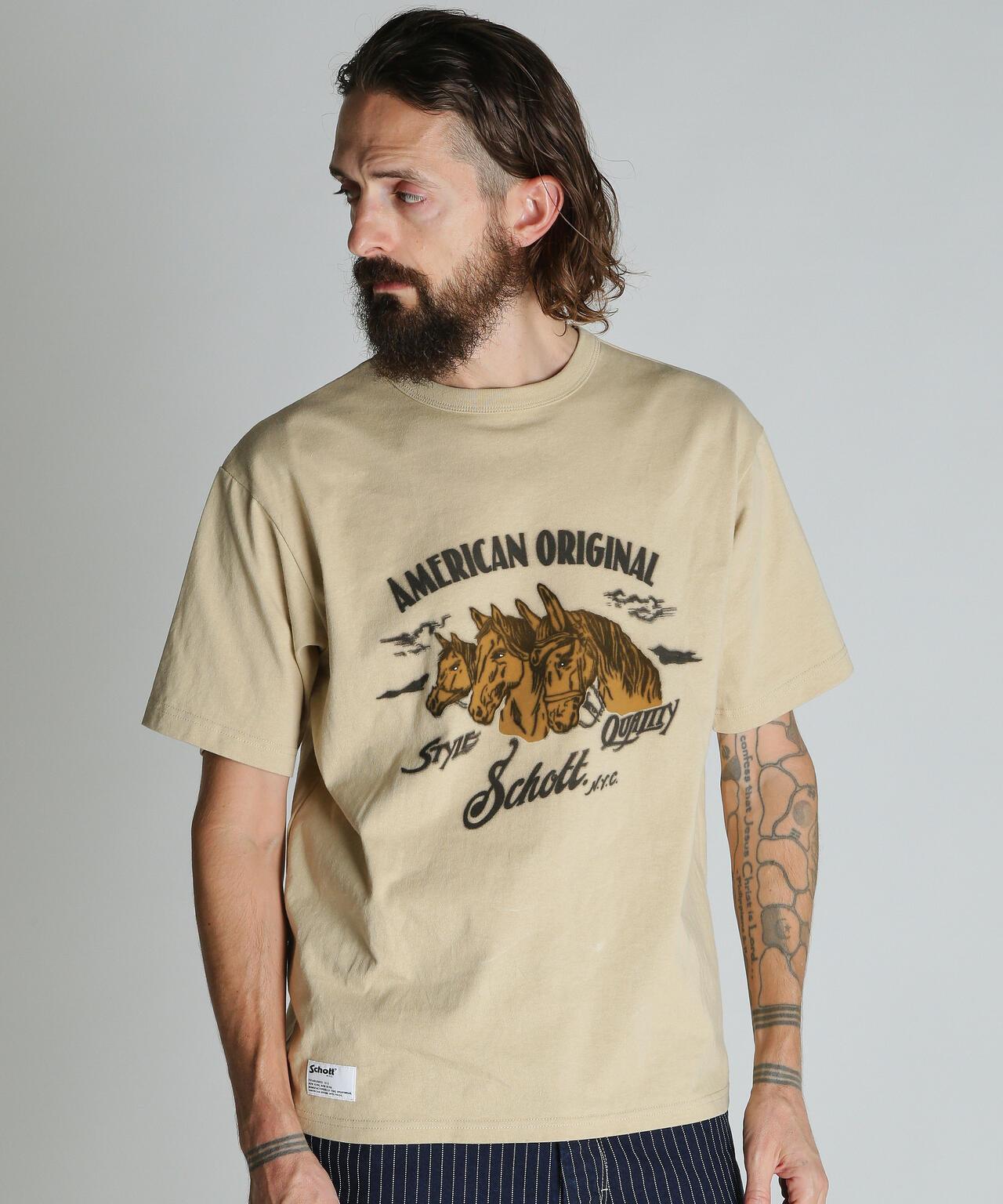 馬植絨圖案 T恤 HORSE FLOCKY T-SHIRT