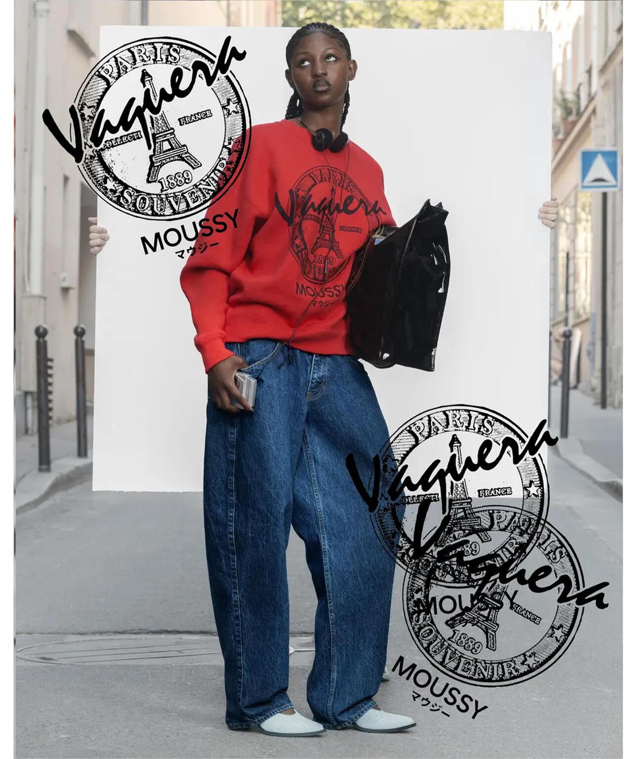 VAQUERA×MOUSSY VQ OVERSIZED SWEATSHIRT 寬鬆廓形 衛衣
