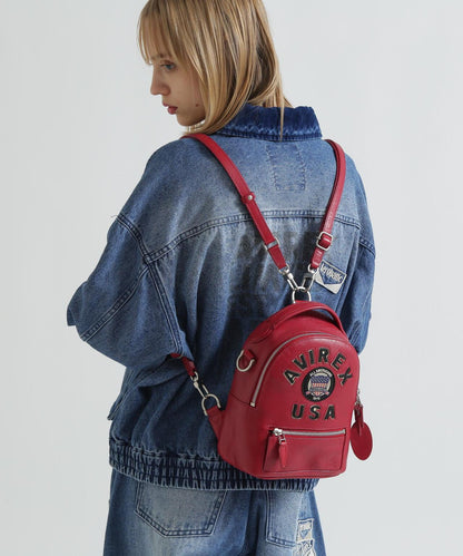 直營店限定 VARSITY LEATHER MINI BACKPACK 揹包 AVX 5653