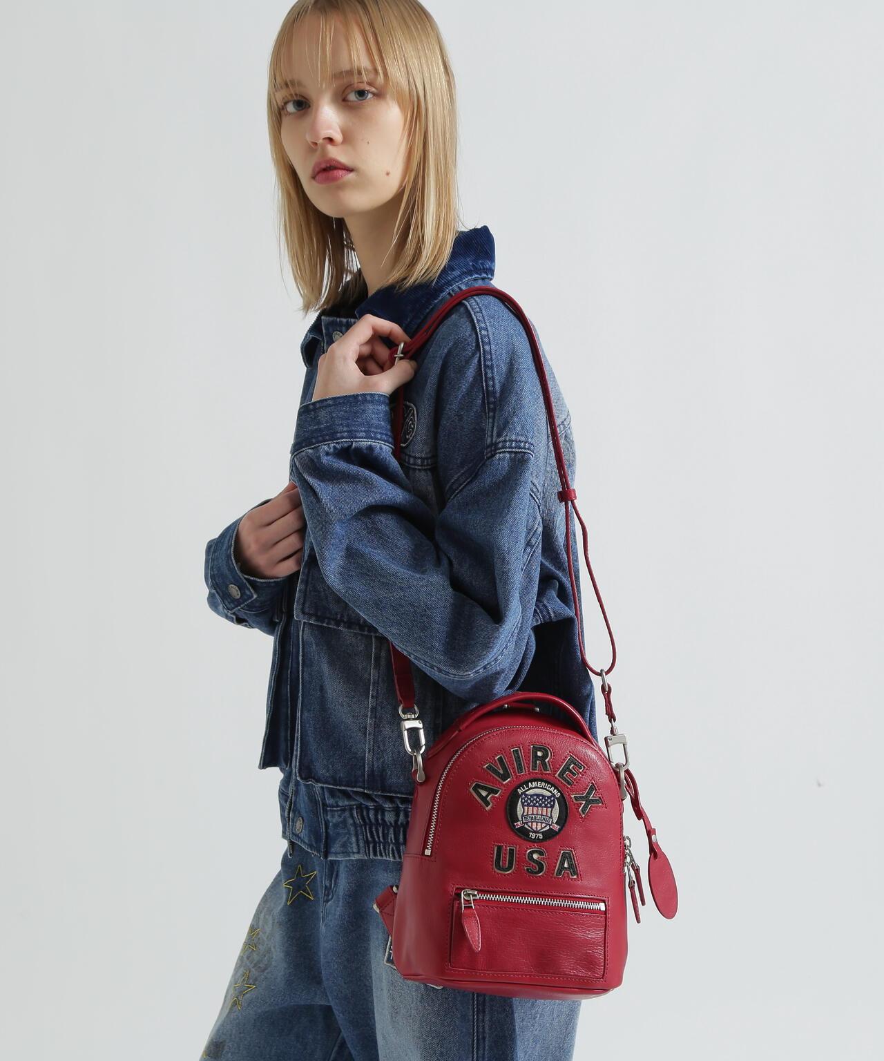 直營店限定 VARSITY LEATHER MINI BACKPACK 揹包 AVX 5653