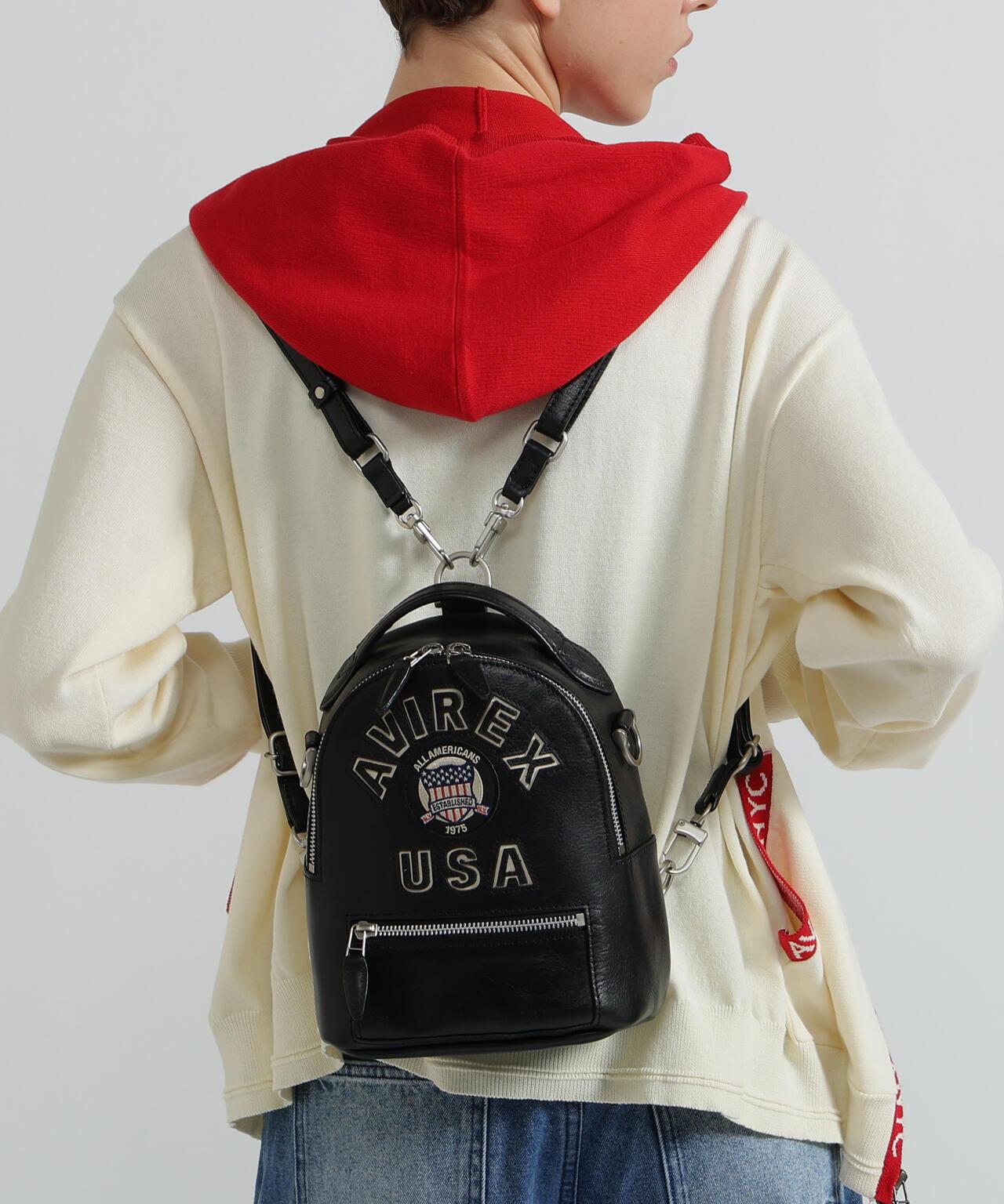 直營店限定 VARSITY LEATHER MINI BACKPACK 揹包 AVX 5653