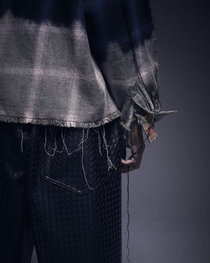 WOVEN FAUX LEATHER SHORTS 短褲