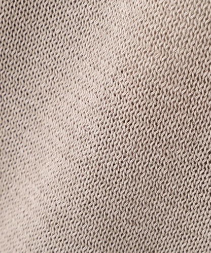 《名品 / 洗える》 中粗針織假麻圓領針織開衫