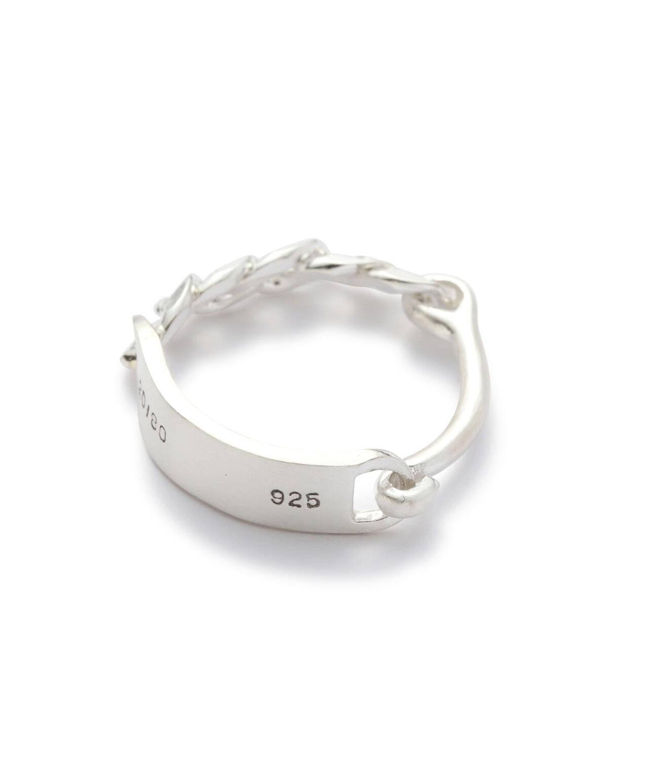 20/80 STERLING SILVER MIXED ID CHAIN RING 戒指