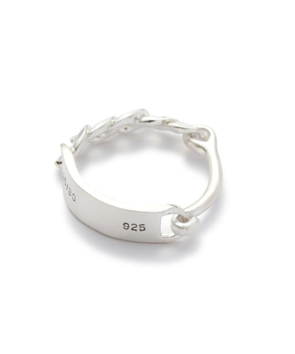20/80 STERLING SILVER MIXED ID CHAIN RING 戒指