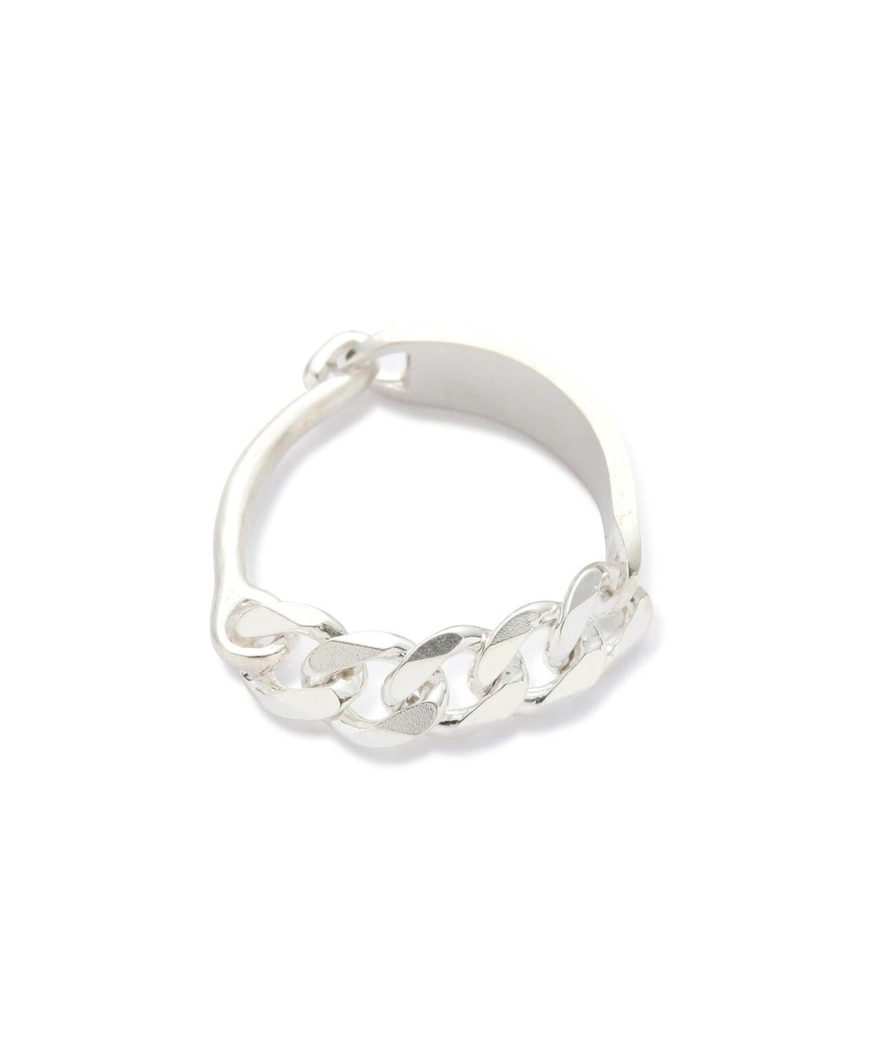 20/80 STERLING SILVER MIXED ID CHAIN RING 戒指
