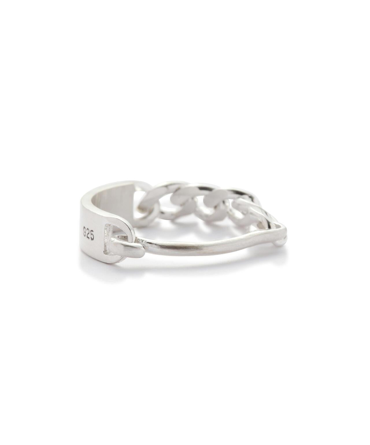 20/80 STERLING SILVER MIXED ID CHAIN RING 戒指