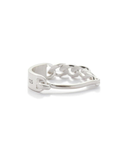 20/80 STERLING SILVER MIXED ID CHAIN RING 戒指