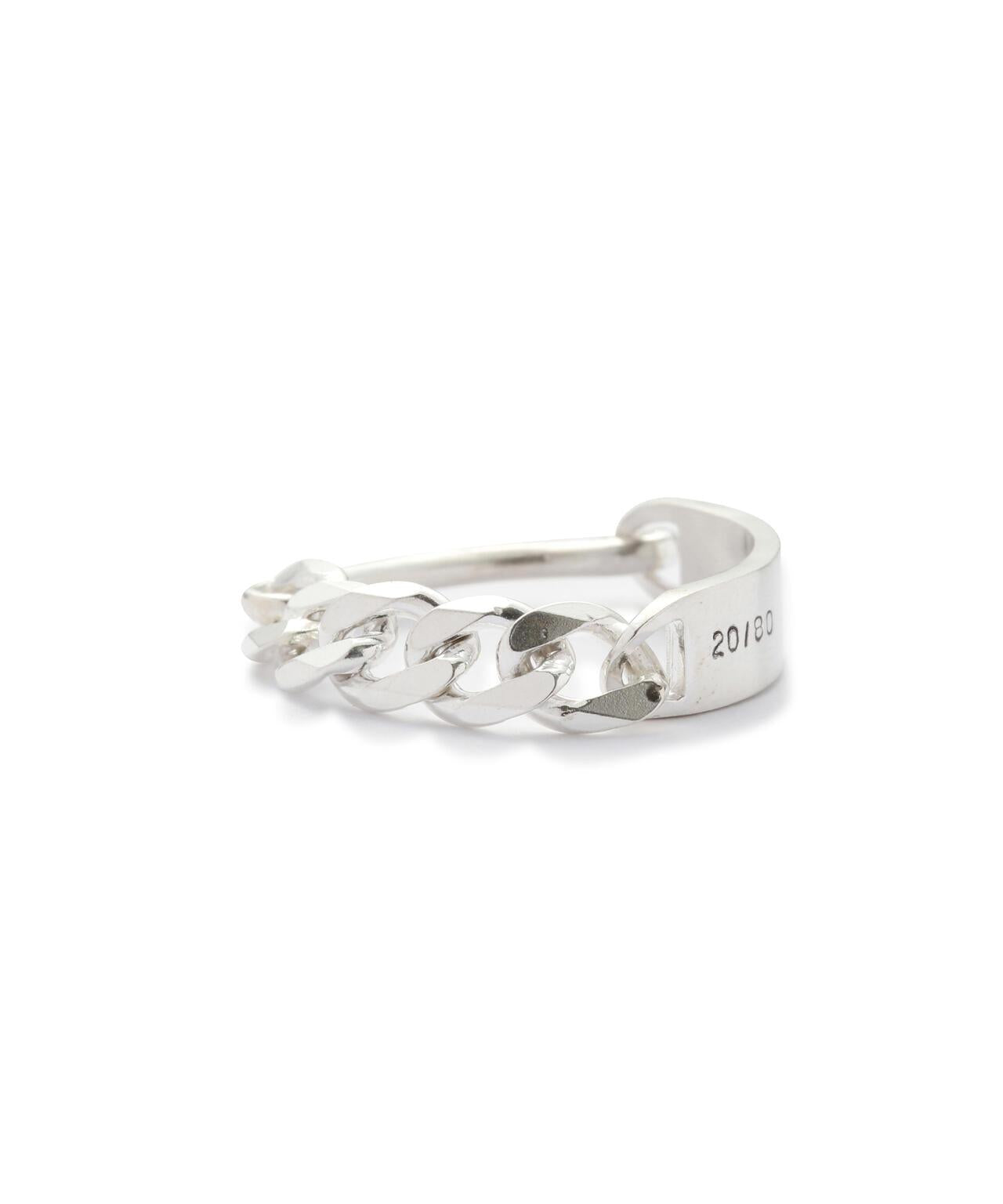 20/80 STERLING SILVER MIXED ID CHAIN RING 戒指