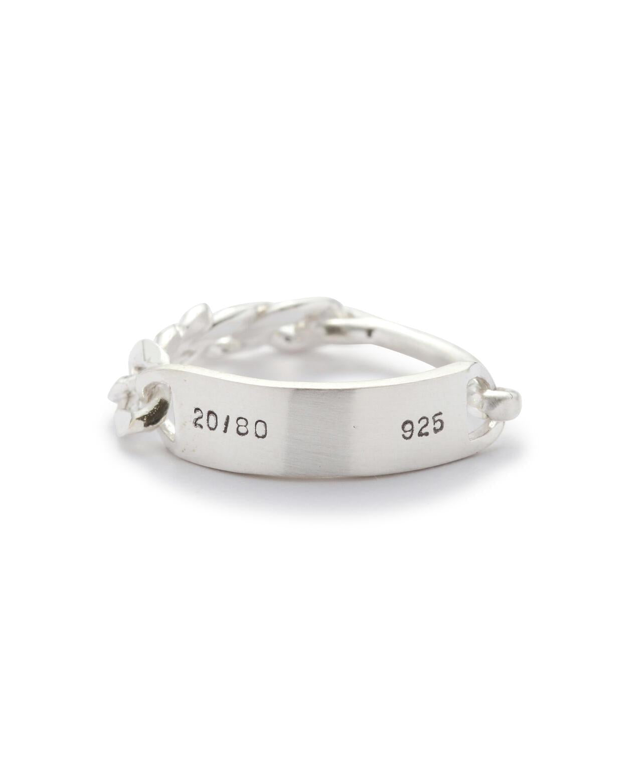 20/80 STERLING SILVER MIXED ID CHAIN RING 戒指