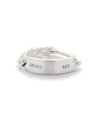 20/80 STERLING SILVER MIXED ID CHAIN RING 戒指
