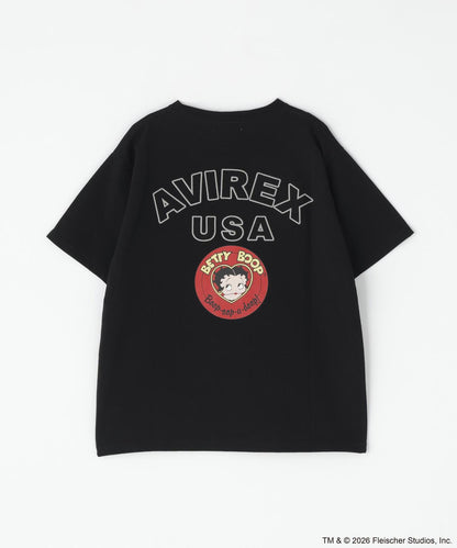 AVIREX × Betty Boop 學院風Logo短袖T恤