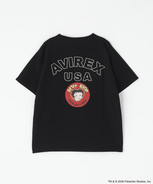 AVIREX × Betty Boop 學院風Logo短袖T恤