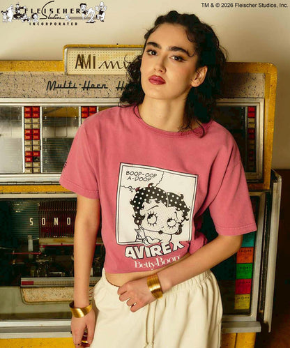AVIREX × Betty Boop（貝蒂娃娃） 短袖T恤 FADE WASH S/S T-SHIRT
