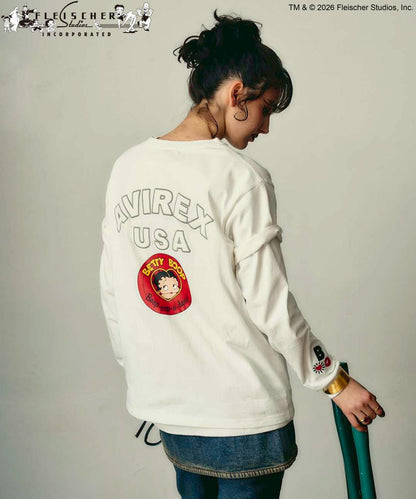 AVIREX × Betty Boop 學院風Logo短袖T恤