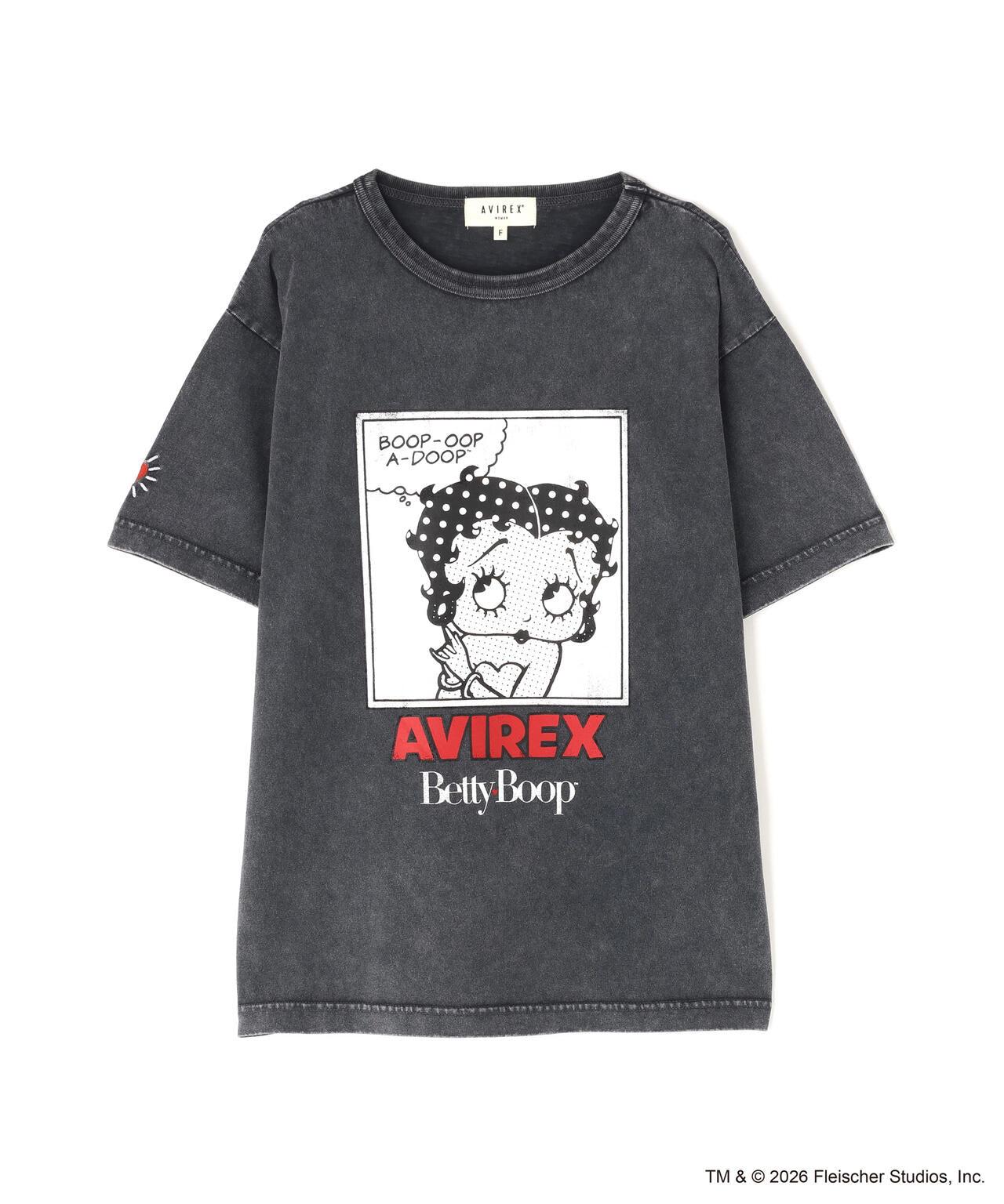 AVIREX × Betty Boop（貝蒂娃娃） 短袖T恤 FADE WASH S/S T-SHIRT