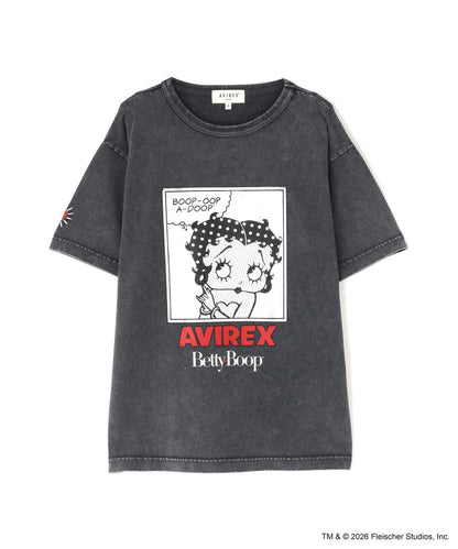 AVIREX × Betty Boop（貝蒂娃娃） 短袖T恤 FADE WASH S/S T-SHIRT